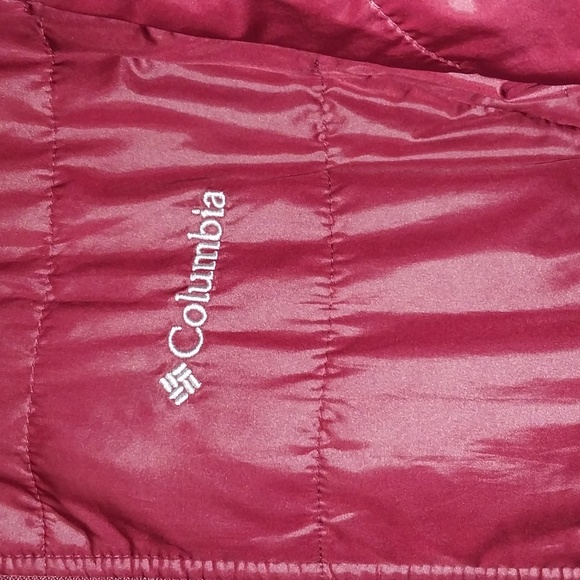 Columbia Omni-Heat Maroon Puffer Jacket Woman's Medium Full Zip - Picture 3 of 8